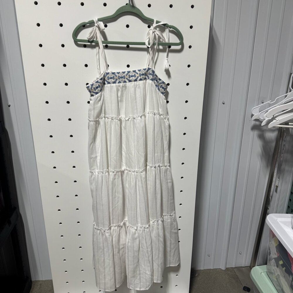 NWT In Loom White Ruffle Maxi Dress